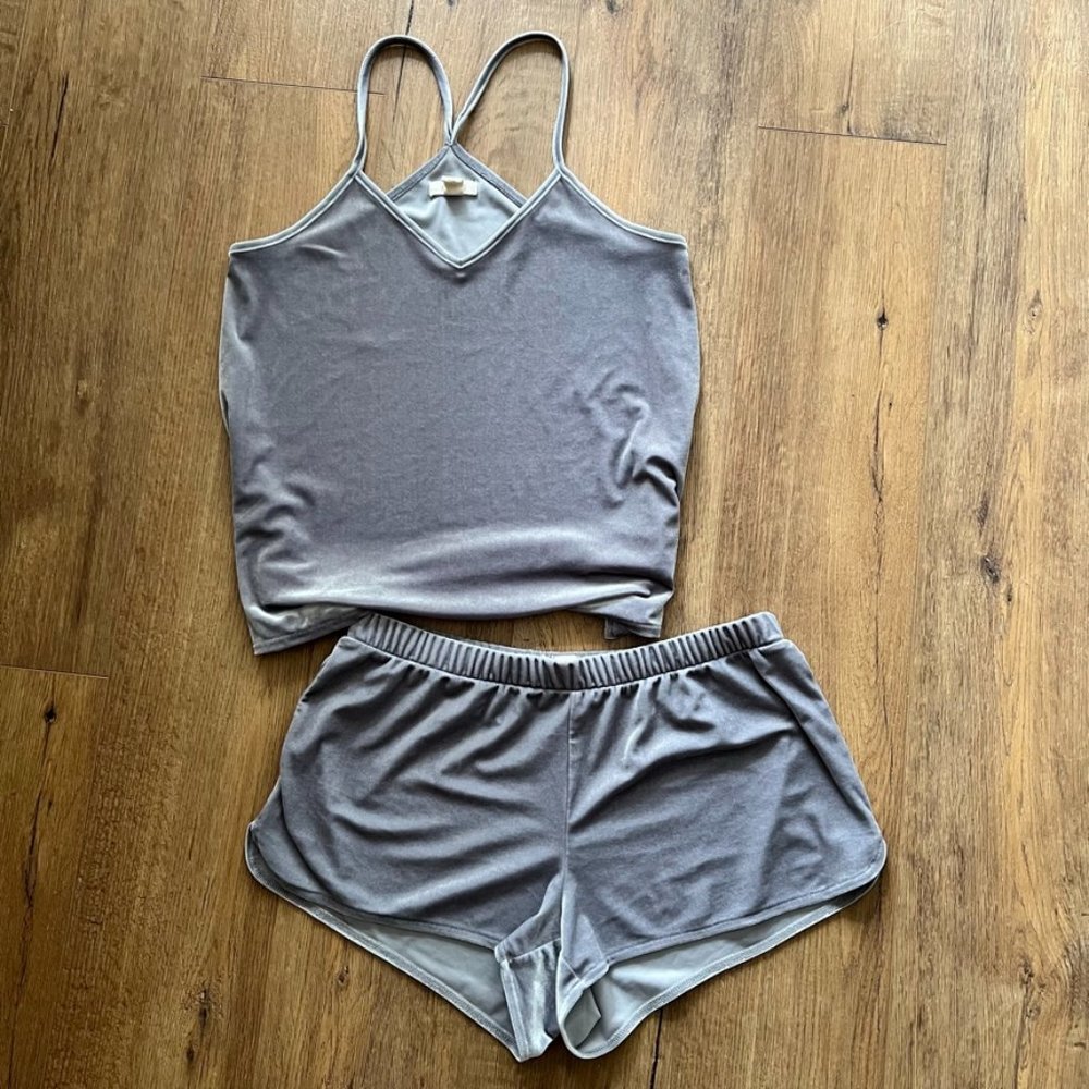 Madewell velvety pajama top - light purple/ dark silver